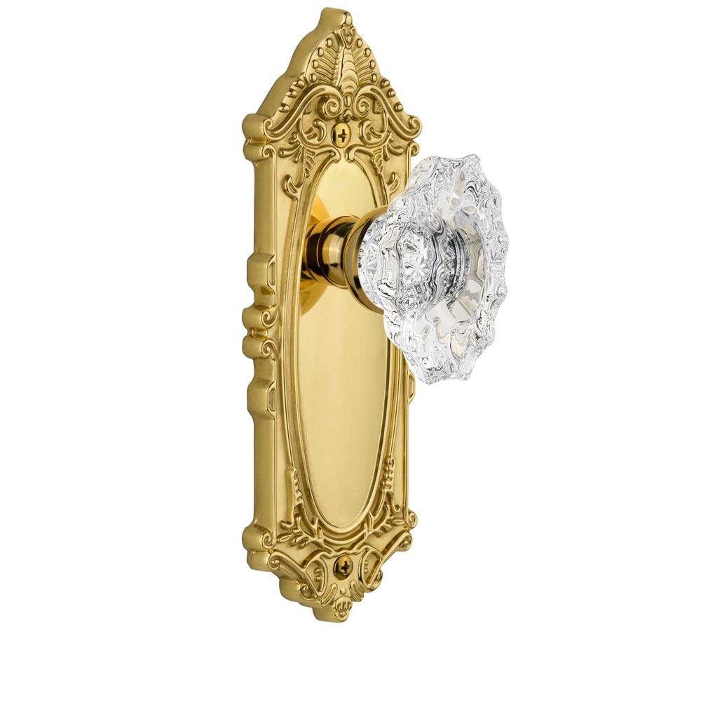 Grandeur by Nostalgic Warehouse GVCBIA Complete Passage Set Without Keyhole - Grande Victorian Plate with Biarritz Knob in Polished Brass